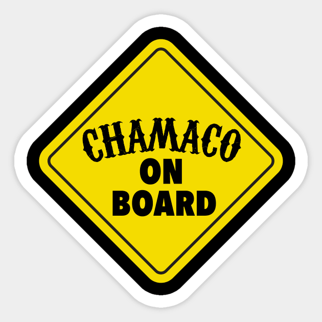 Chamaco on Board - Baby on Board - Yellow Sign Sticker by verde